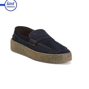FLY LONDON Navy Made In Portugal Suede Comfort Loafer Flats